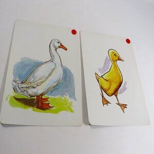 Peabody 60s ANIMALS Duck & Duckling (2) cards Vintage Artwork